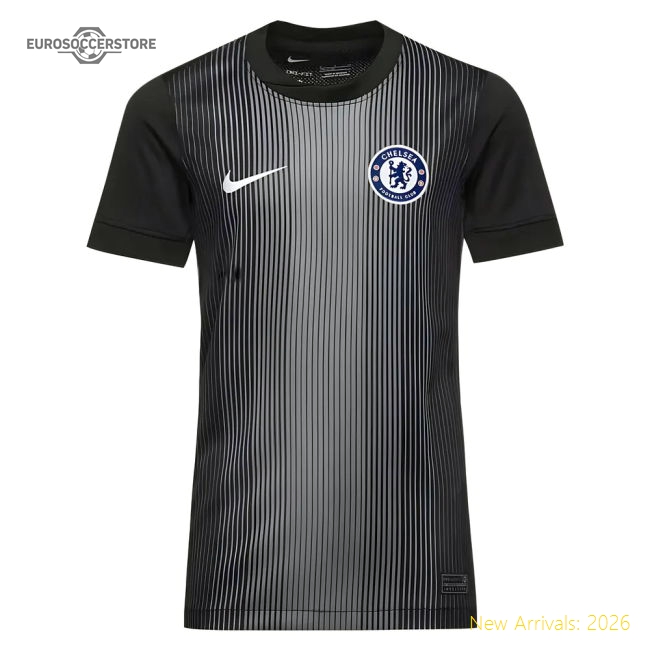 2025-2026 Chelsea Home Goalkeeper Shirt (Black) - Kids-Vantage Point Soccer