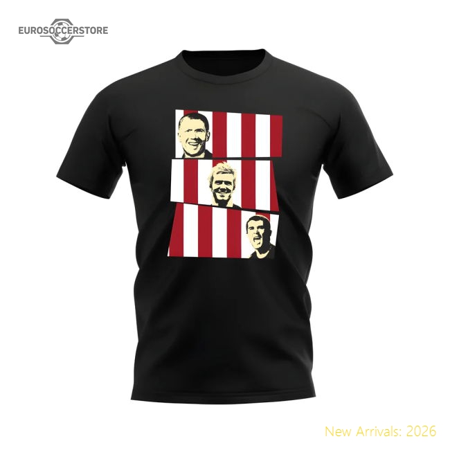 Scholes Beckham Keane Manchester United Trio T-Shirt (Black)-Vantage Point Soccer