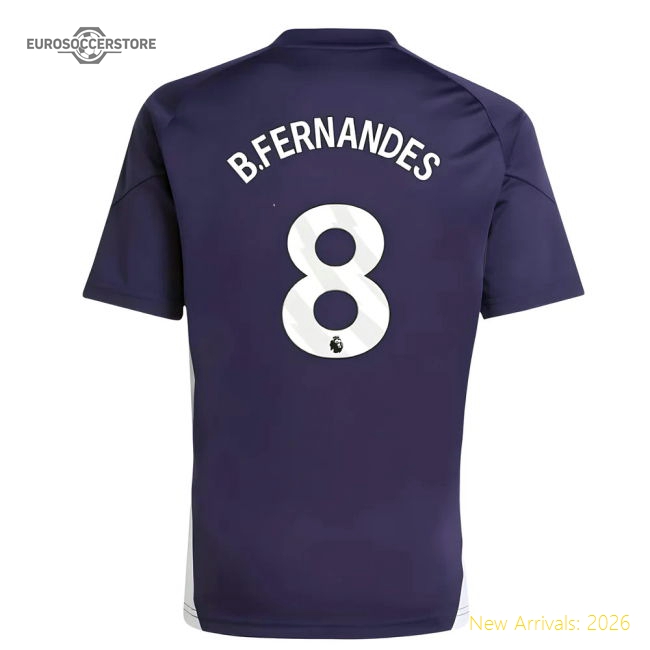 2025-2026 Man Utd Training Jersey (Aurora Plum) - Kids (B.Fernandes 8)-Vantage Point Soccer