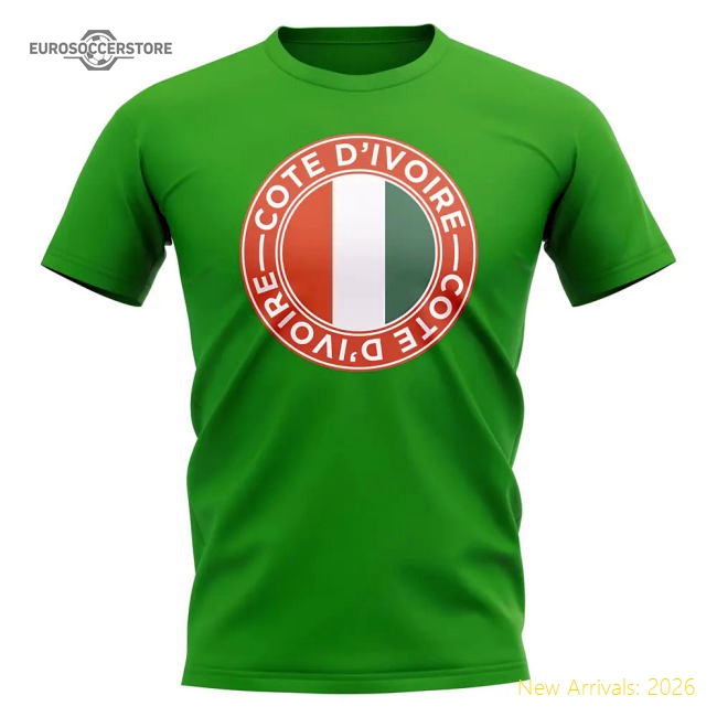 Ivory Coast Football Badge T-Shirt (Green)-Vantage Point Soccer