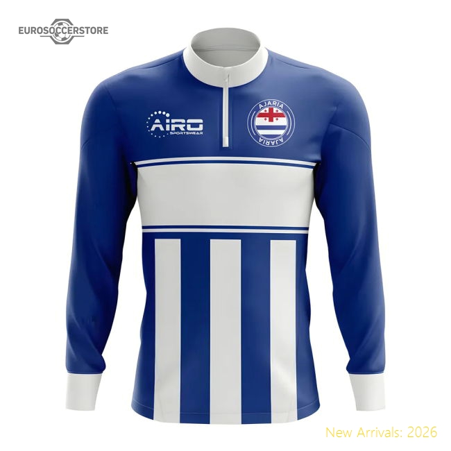 Ajaria Concept Football Half Zip Midlayer Top (Blue-White)-Vantage Point Soccer