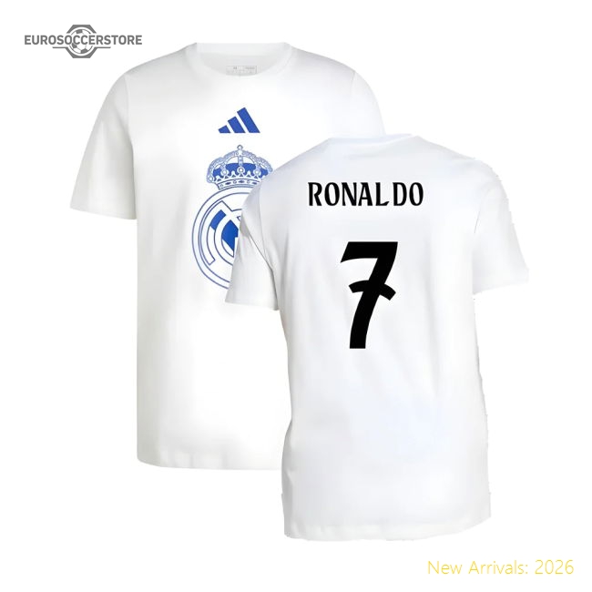 2024-2025 Real Madrid DNA Graphic Tee (White) (Ronaldo 7)-Vantage Point Soccer