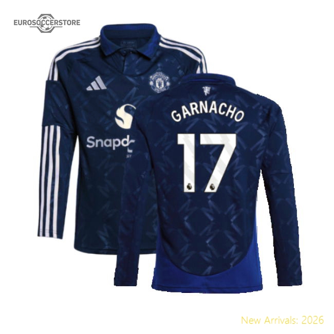 2024-2025 Man Utd Long Sleeve Away Shirt (Kids) (Garnacho 17)-Vantage Point Soccer