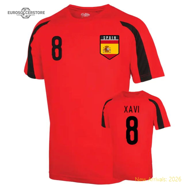 Spain Sports Training Jersey (xavi 8)-Vantage Point Soccer