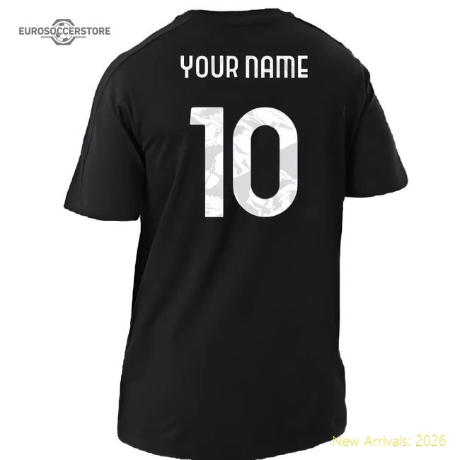 2024-2025 Juventus DNA Tee (Black) (Your Name)-Vantage Point Soccer