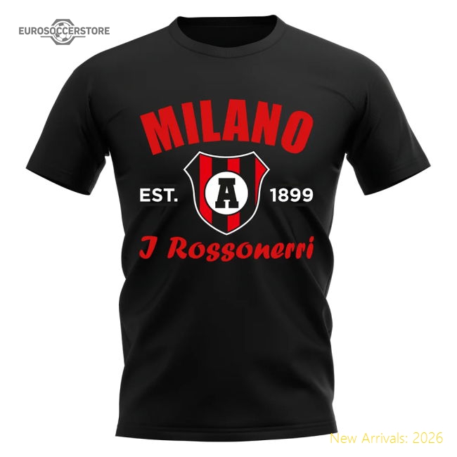 Ac Milan Established Football T-Shirt (Black)-Vantage Point Soccer