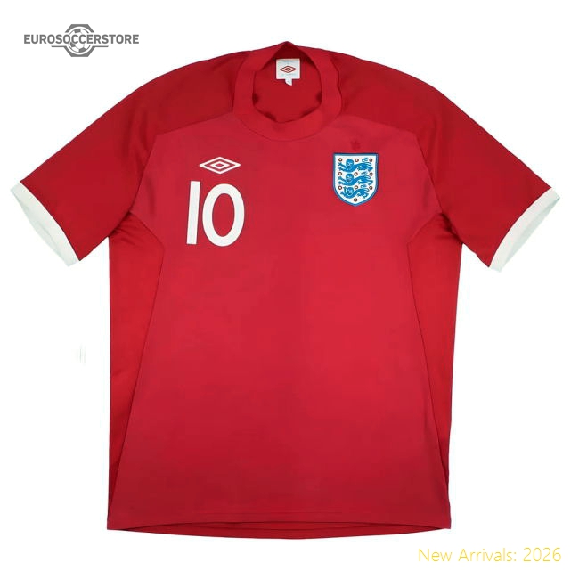 England 2010-11 Away Shirt (XL) Rooney #10 (Good)-Vantage Point Soccer