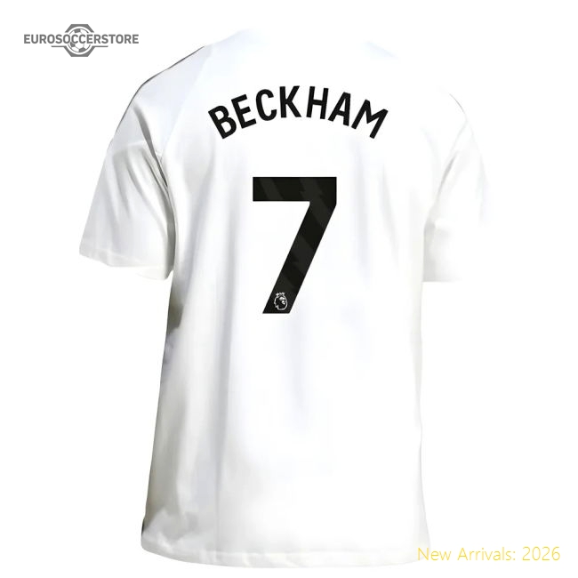 2025-2026 Man Utd Training Tee (White) (Beckham 7)-Vantage Point Soccer