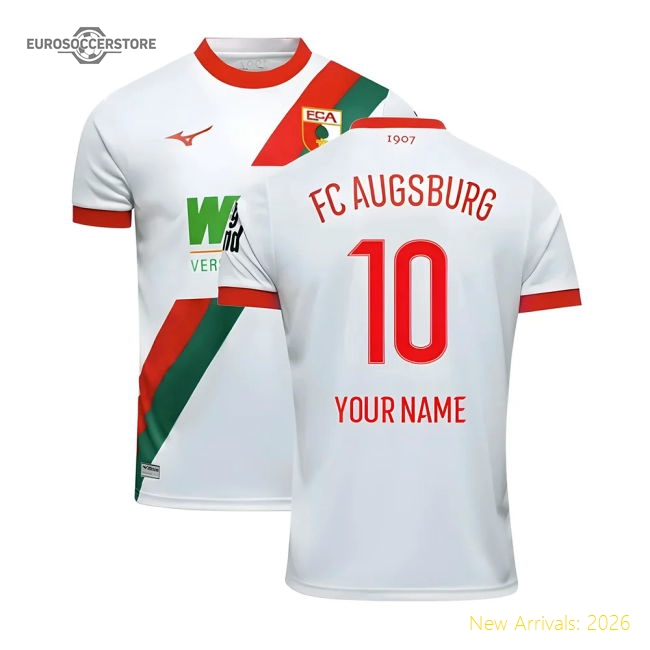 2025-2026 FC Augsburg Home Shirt (Kids) (Your Name)-Vantage Point Soccer