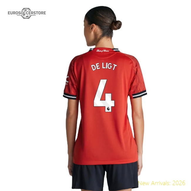 2025-2026 Man Utd Authentic Home Shirt (Womens) (De Ligt 4)-Vantage Point Soccer