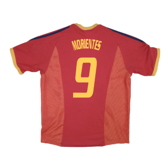 Spain 2002-04 Home Shirt ((Good) XL) (Morientes 9)-Vantage Point Soccer