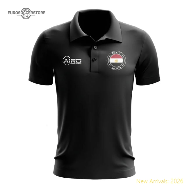 Egypt Football Polo Shirt (Black)-Vantage Point Soccer