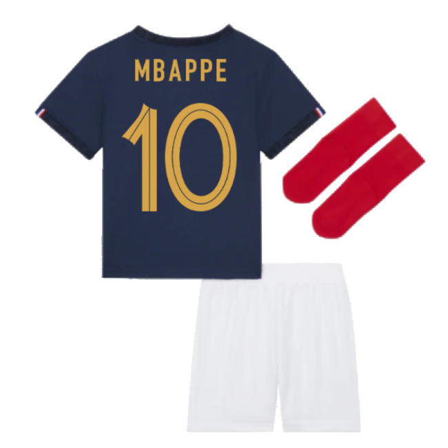 2022-2023 France Home Little Boys Mini Kit (Mbappe 10)-Vantage Point Soccer