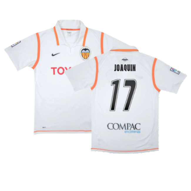 Valencia 2007-08 Home Shirt ((Excellent) S) (Joaquin 17)-Vantage Point Soccer