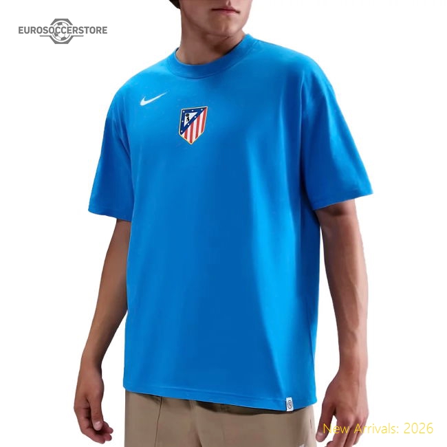 2025-2026 Atletico Madrid Total 90 Football T-Shirt (Blue)-Vantage Point Soccer