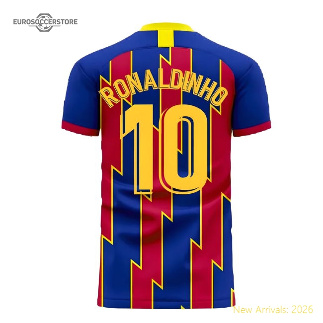 Catalonia 2025-2026 Home Concept Football Kit (Libero) (RONALDINHO 10)-Vantage Point Soccer