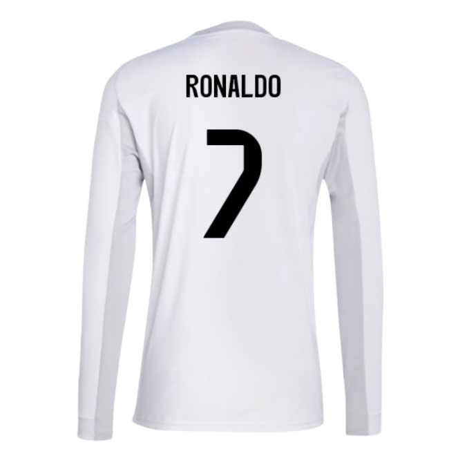 2025-2026 Real Madrid Long Sleeve Home Shirt (Ronaldo 7)-Vantage Point Soccer