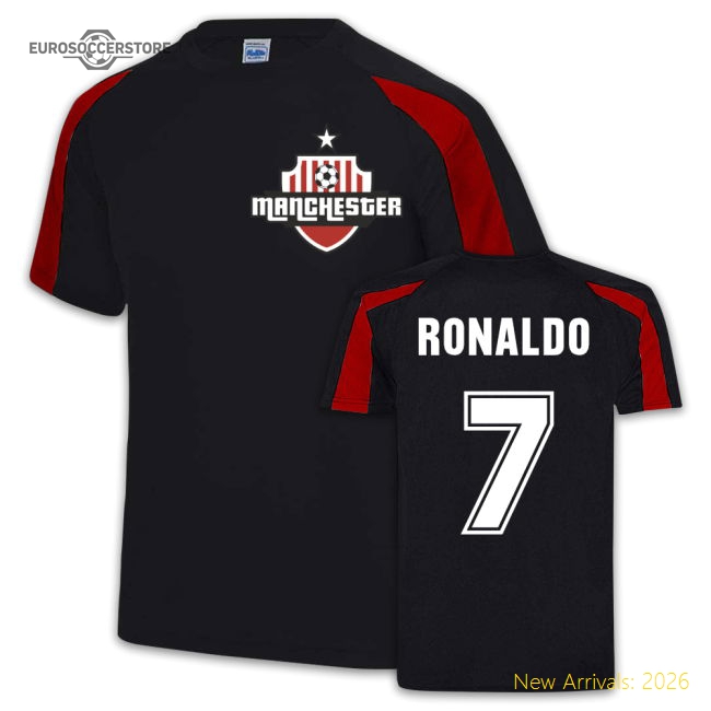 Ronaldo Manchester United Sport Training Jersey (Black)-Vantage Point Soccer