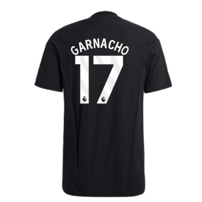 2023-2024 Man Utd Training Tee (Black) (Garnacho 17)-Vantage Point Soccer