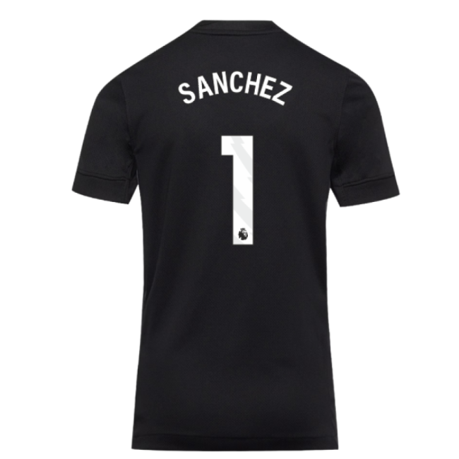 2025-2026 Chelsea Home Goalkeeper Shirt (Black) - Kids (Sanchez 1)-Vantage Point Soccer
