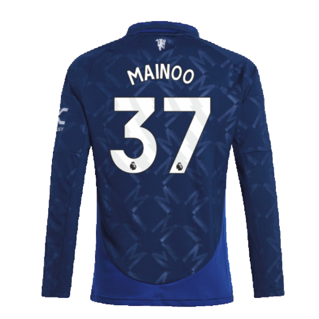 2024-2025 Man Utd Long Sleeve Away Shirt (Kids) (Mainoo 37)-Vantage Point Soccer