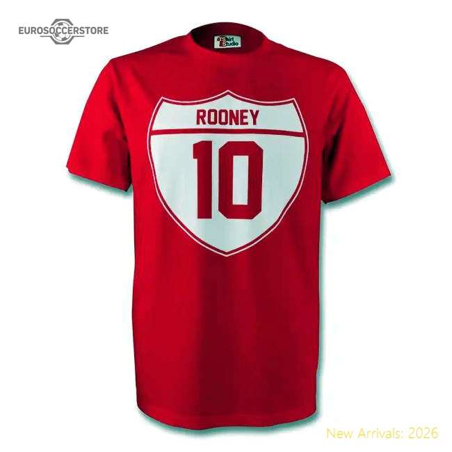 Wayne Rooney Man Utd Crest Tee (red) - Kids-Vantage Point Soccer