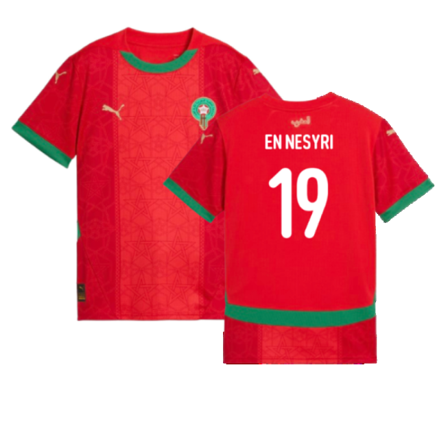 2024-2025 Morocco Home Shirt (Kids) (En Nesyri 19)-Vantage Point Soccer