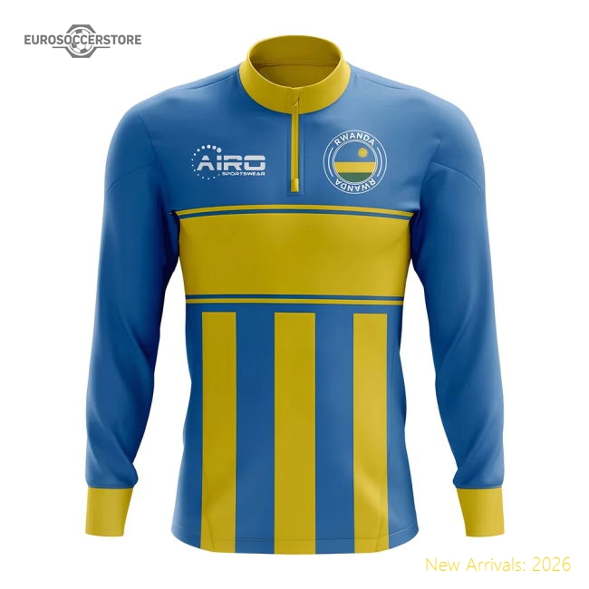 Rwanda Concept Football Half Zip Midlayer Top (Sky Blue-Yellow)-Vantage Point Soccer