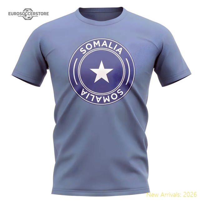 Somalia Football Badge T-Shirt (Sky)-Vantage Point Soccer