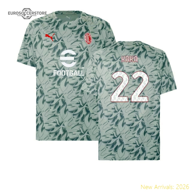 2025-2026 AC Milan Warm Up Jersey (Smokey Gray) (Kaka 22)-Vantage Point Soccer