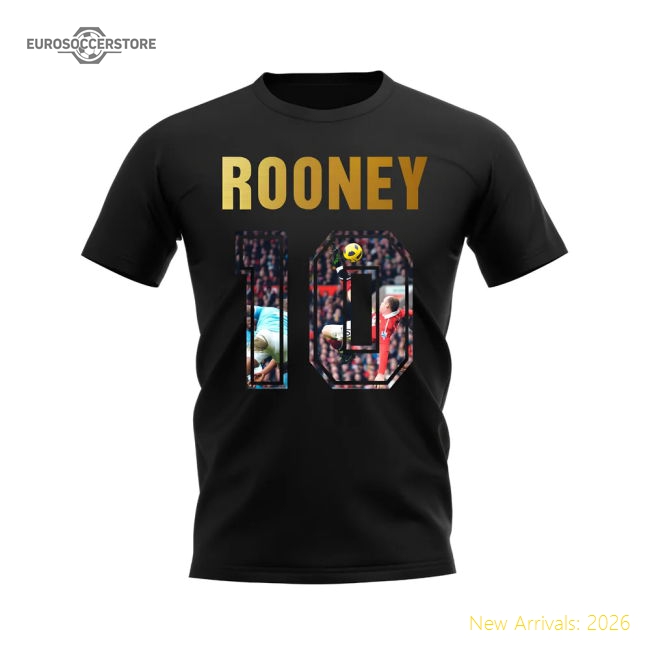 Wayne Rooney Name And Number Manchester United T-Shirt (Black)-Vantage Point Soccer
