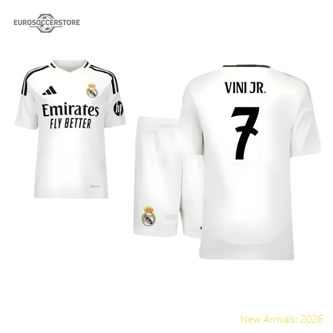 2024-2025 Real Madrid Home Youth Kit (Vini Jr. 7)-Vantage Point Soccer