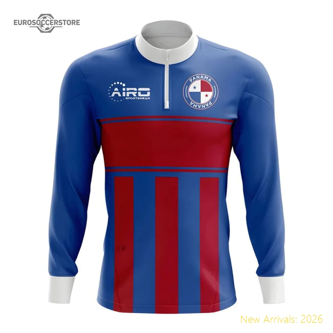 Panama Concept Football Half Zip Midlayer Top (Blue-Red)-Vantage Point Soccer