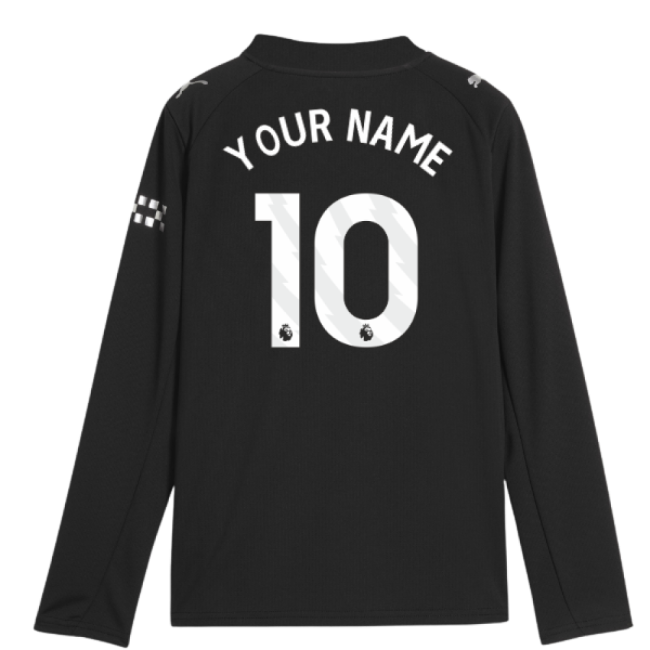 2025-2026 Man City Long Sleeve Away Shirt (Kids) (Your Name)-Vantage Point Soccer