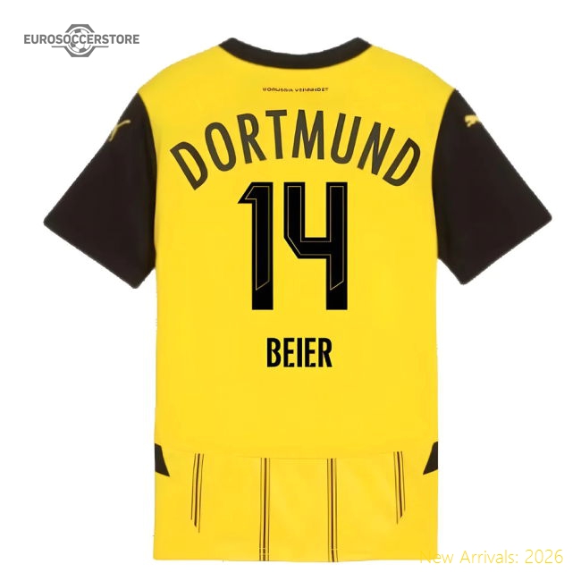 2024-2025 Borussia Dortmund Home Shirt (Kids) (Beier 14)-Vantage Point Soccer
