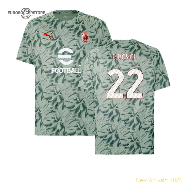 2025-2026 AC Milan Warm Up Jersey (Smokey Gray) (E.Royal 22)-Vantage Point Soccer