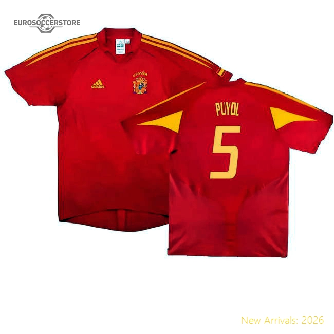Spain 2004-06 Home Shirt ((Very Good) XL) (Puyol 5)-Vantage Point Soccer
