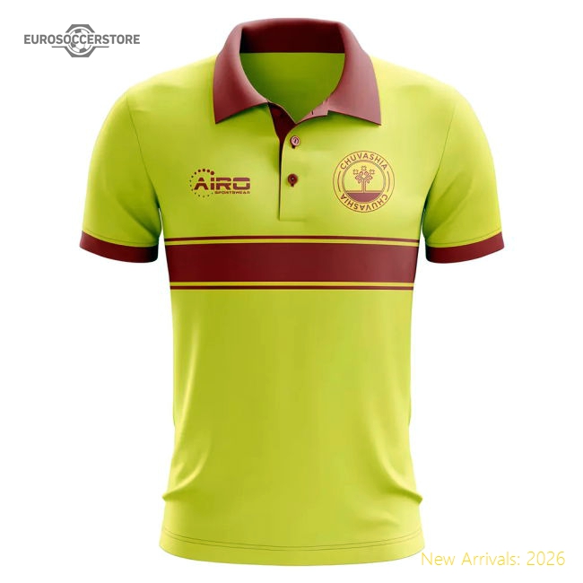 Chuvashia Concept Stripe Polo Shirt (Yellow)-Vantage Point Soccer