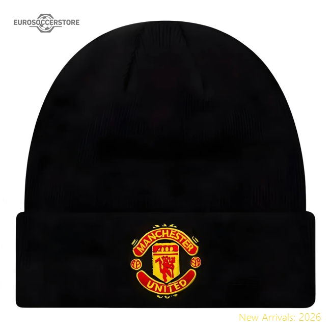 Man Utd Core Cuff Beanie (Black)-Vantage Point Soccer