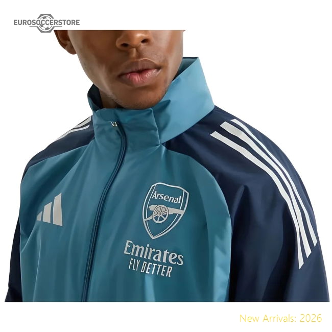 2025-2026 Arsenal Allweather Jacket (Blanch Blue)-Vantage Point Soccer