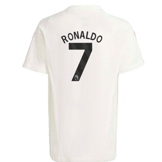 2023-2024 Man Utd Training Tee (White) - Kids (Ronaldo 7)-Vantage Point Soccer