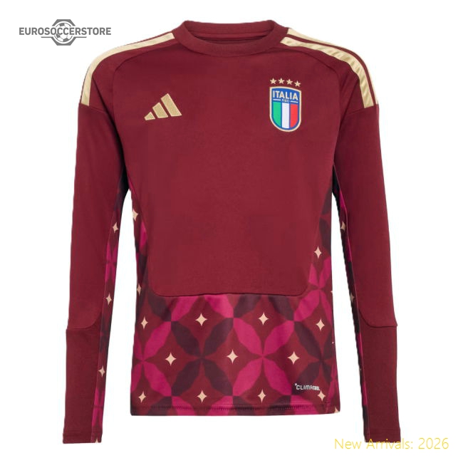 2026-2027 Italy Home Goalkeeper Shirt (Burgundy) - Kids (Zoff 1)-Vantage Point Soccer