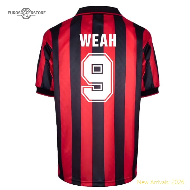 AC Milan 1996 Home Retro Shirt (Weah 9)-Vantage Point Soccer