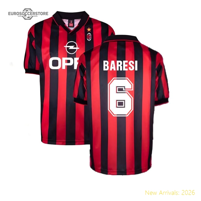 AC Milan 1996 Home Retro Shirt (BARESI 6)-Vantage Point Soccer