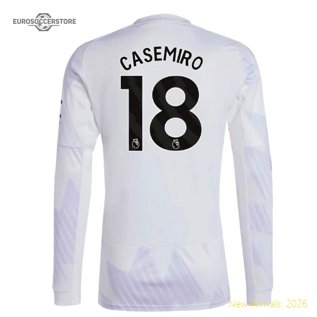 2025-2026 Man Utd Long Sleeve Away Shirt (Casemiro 18)-Vantage Point Soccer