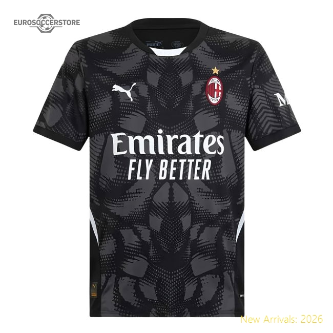 2024-2025 AC Milan Home Goalkeeper Shirt (Black) (DIDA 1)-Vantage Point Soccer