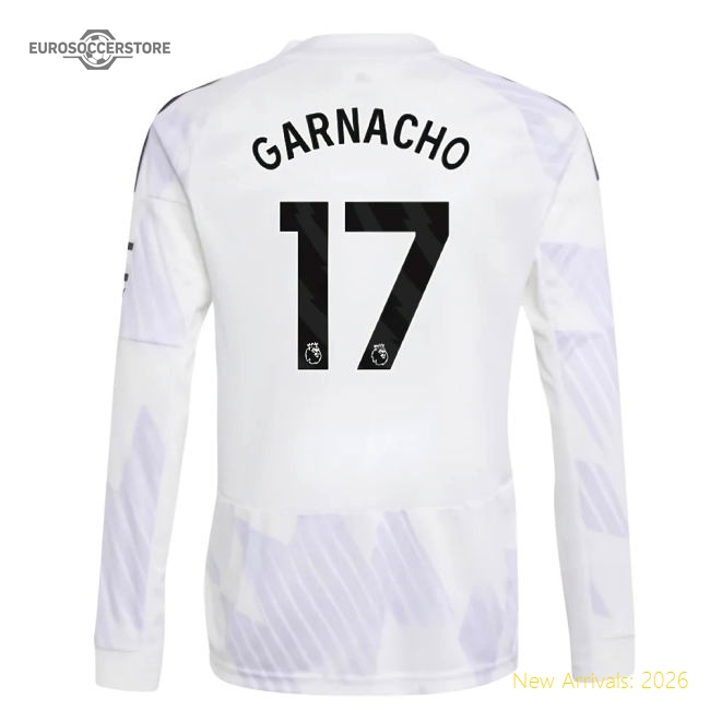 2025-2026 Man Utd Long Sleeve Away Shirt (Kids) (Garnacho 17)-Vantage Point Soccer