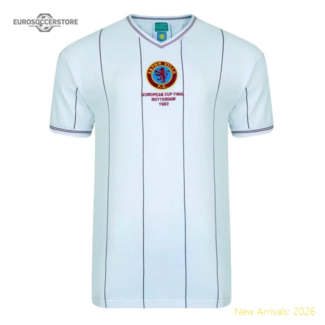 Score Draw Aston Villa 1982 Euro Final Retro Football Shirt (Withe 9)-Vantage Point Soccer
