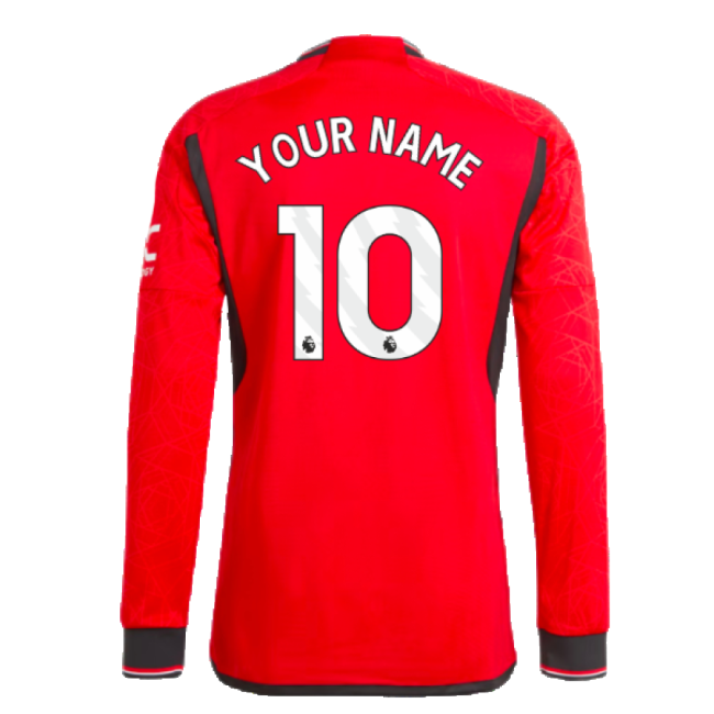 2023-2024 Man Utd Long Sleeve Home Shirt (Your Name)-Vantage Point Soccer