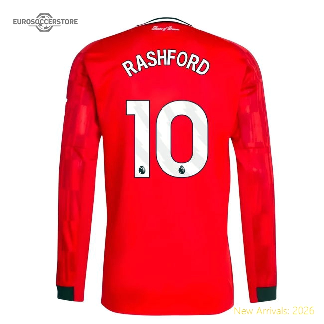 2025-2026 Man Utd Long Sleeve Home Shirt (Rashford 10)-Vantage Point Soccer